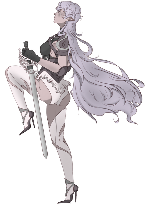 Sketch full body shaded