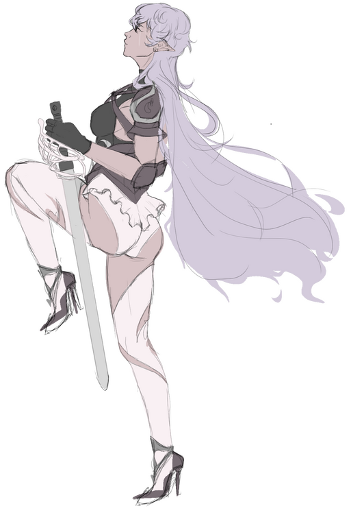 Sketch full body shaded