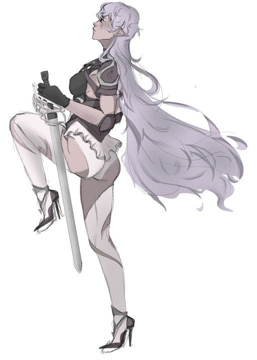 Sketch full body shaded