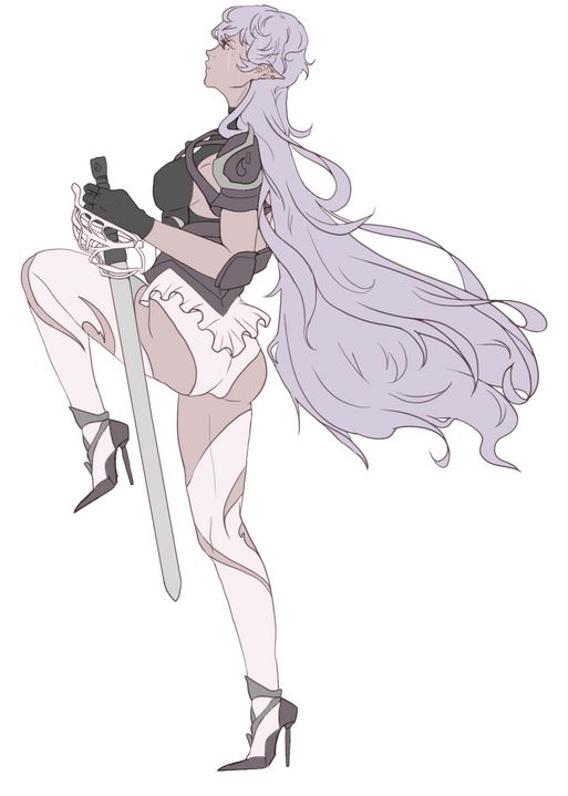 Sketch full body shaded